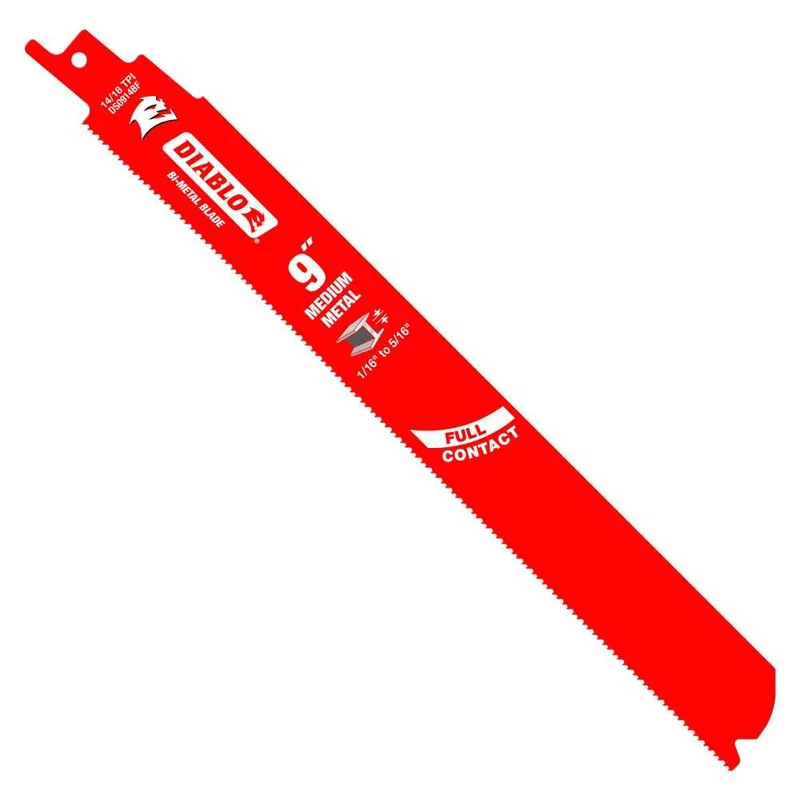 9in Bi-Metal Recip Blade for Medium Metal Cutting 3/32in to 5/16in 25p