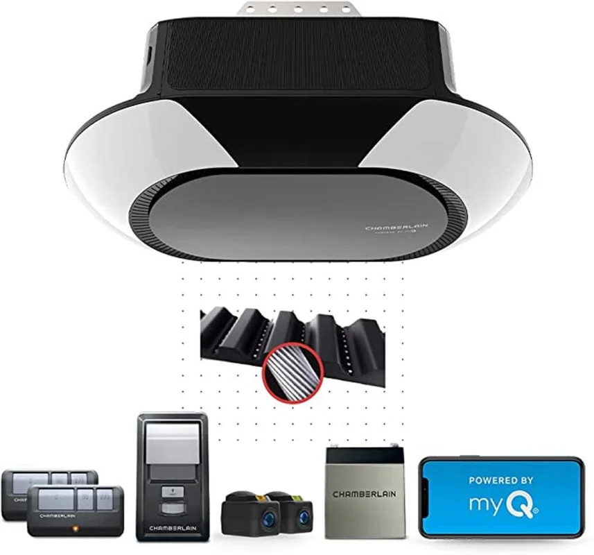 1 1/4 HP LED Wi Fi Belt Drive Garage Door Opener with Battery Backup B