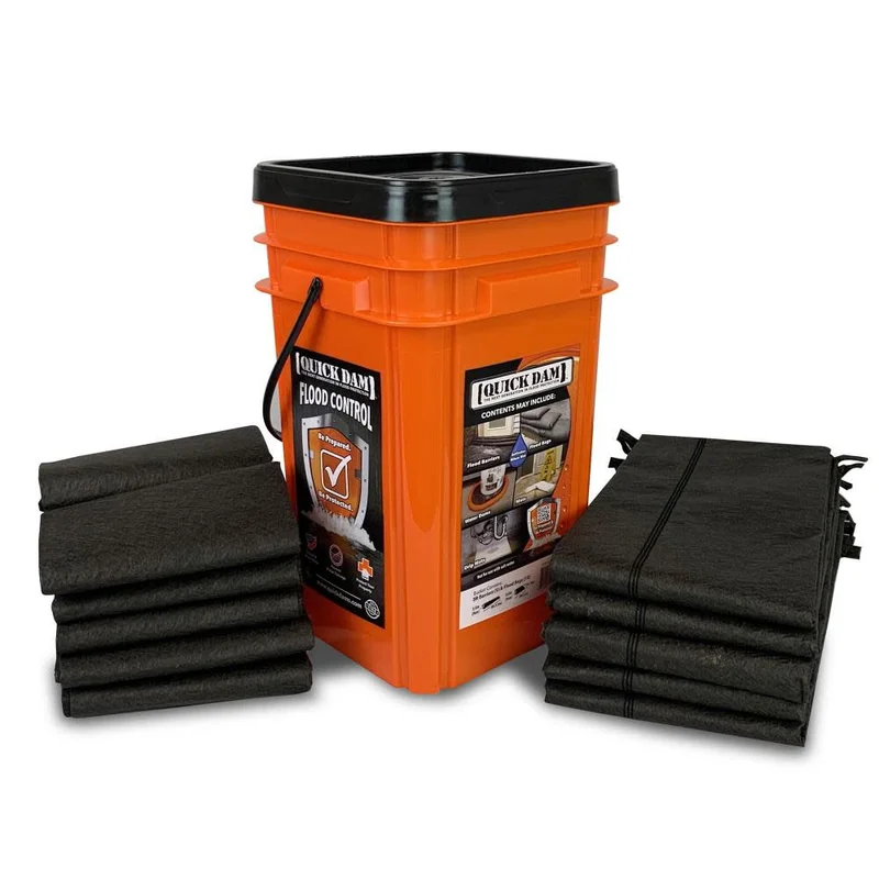 Grab and Go Flood Kit Includes 5-5 ft Flood Barriers and 10-2 ft Flood