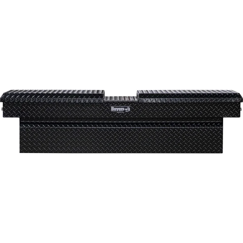Truck Box 23x27x71 Gloss Black Diamond Tread Aluminum Gull Wing 172042
