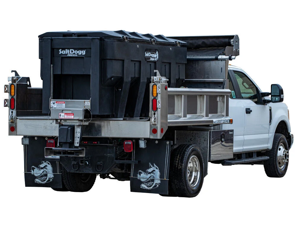 SaltDogg PRO3000 3.0 Cubic Yard Electric Poly Hopper Spreader with Aug