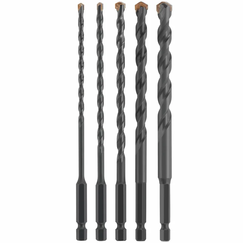 MultiConstruction 5-Piece x Alloy Steel Masonry Drill Bit Set for Rota