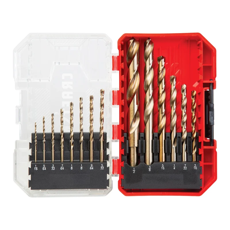 14-Piece Assorted Gold Oxide Coated Jobber Length Twist Drill Bit Set