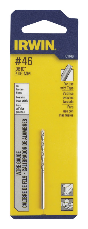 Irwin 81146 #46 X 2-1/8 in. L High Speed Steel Wire Gauge Bit Straight Shank 1 pc