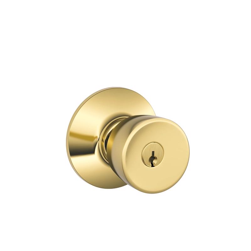 Schlage F51VBEL505605 Bell Bright Brass Entry Door Knob 1-3/4 in.
