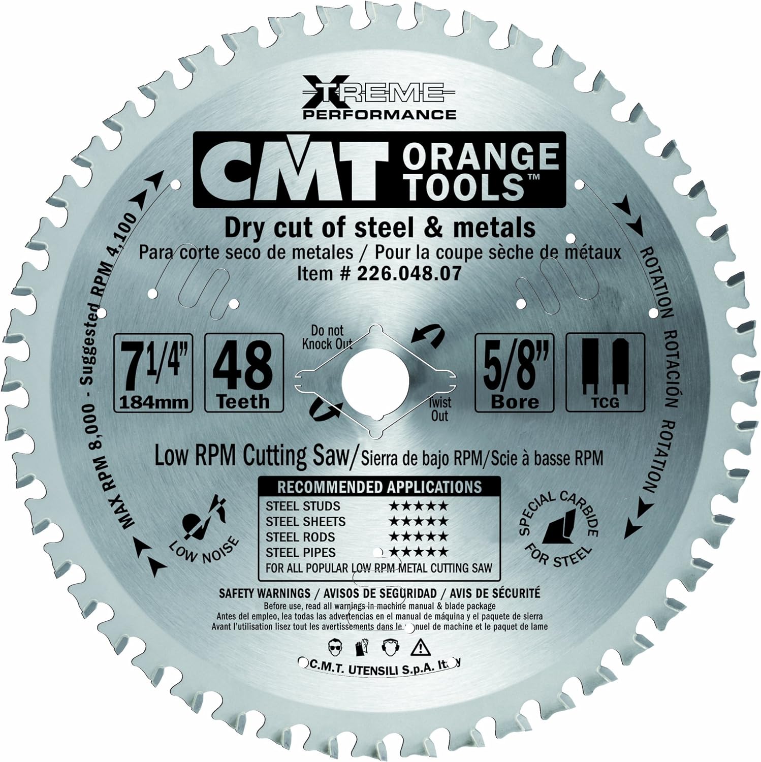 CMT 226.048.07 MEDIUM/THICK - METAL & STEEL 7-1/4’’x0.079”/0.063”x5/8’’ T=48 FWF