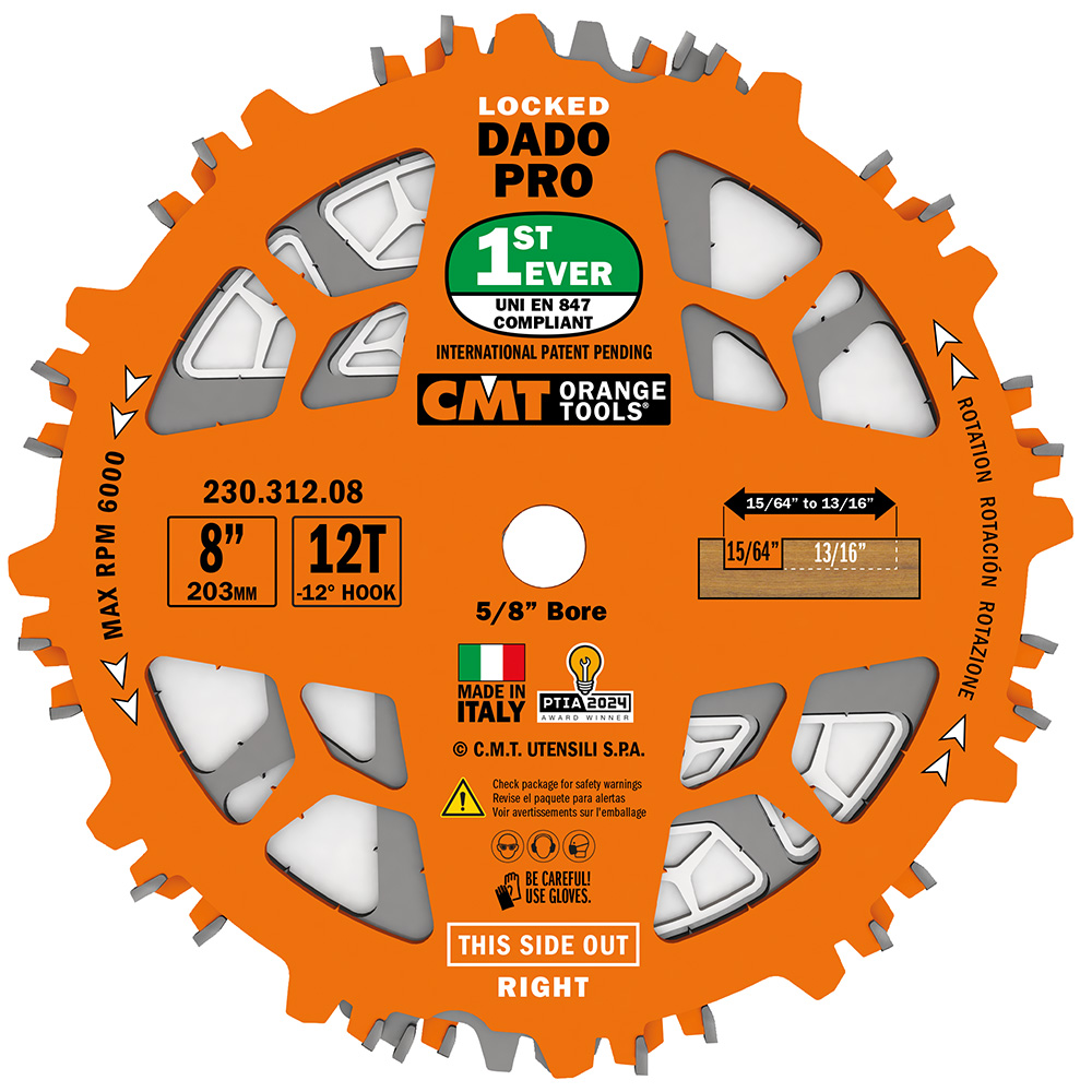 CMT LOCKED DADO PRO 8'' SET