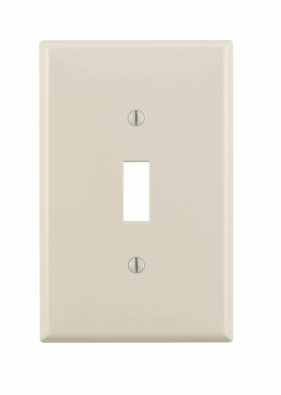 Leviton PJ1-TM Almond 1 gang Nylon Toggle Wall Plate 10 pk