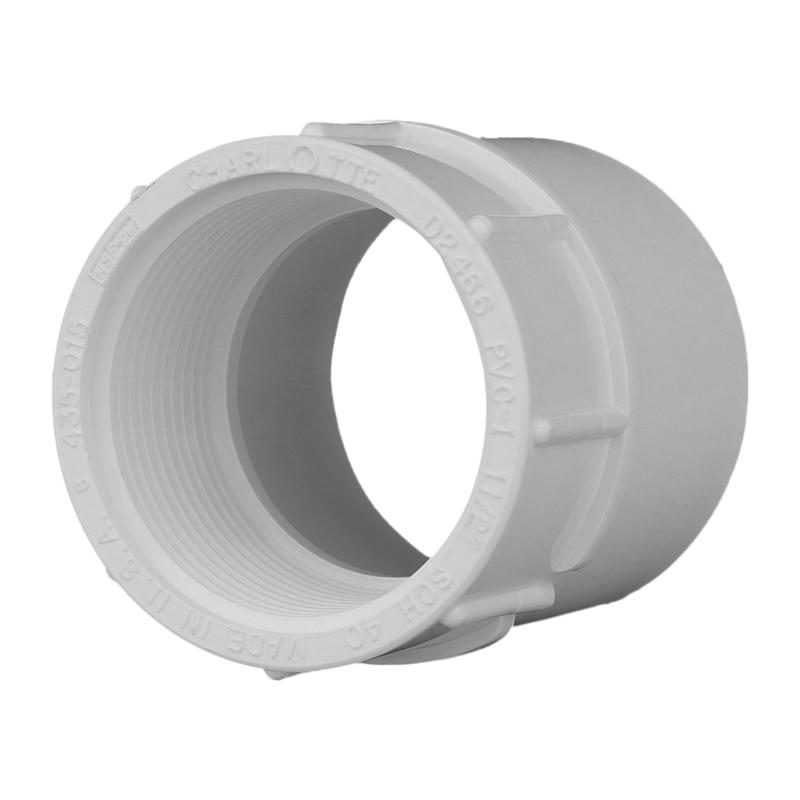 Charlotte Pipe PVC 02101 1400 Schedule 40 1-1/2 in. Slip X 1-1/2 in. D FPT PVC Adapter 1 pk