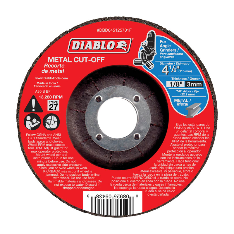Diablo DBD045125701F Metal Cutoff Disc 4-1/2"