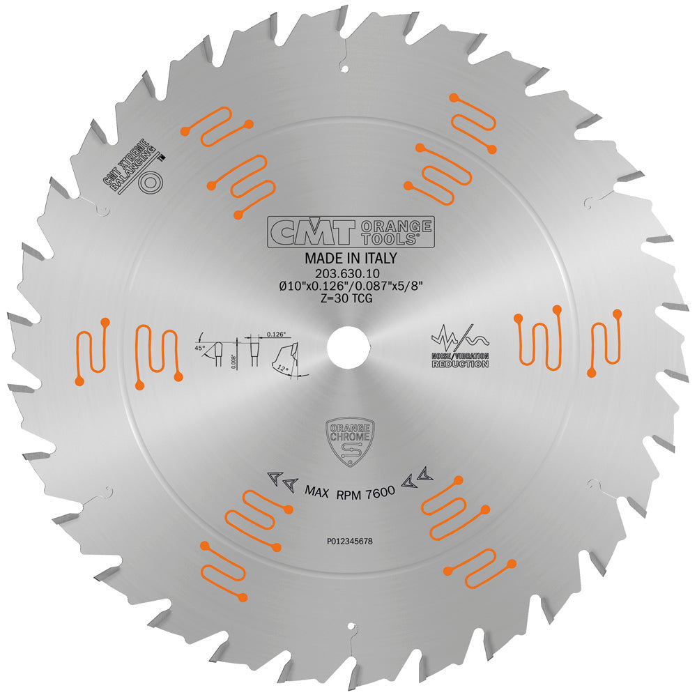 CMT 203.630.10 HEAVY-DUTY GLUE LINE RIPPING 10x0.126”/0.087”x5/8’’ T=30 TCG