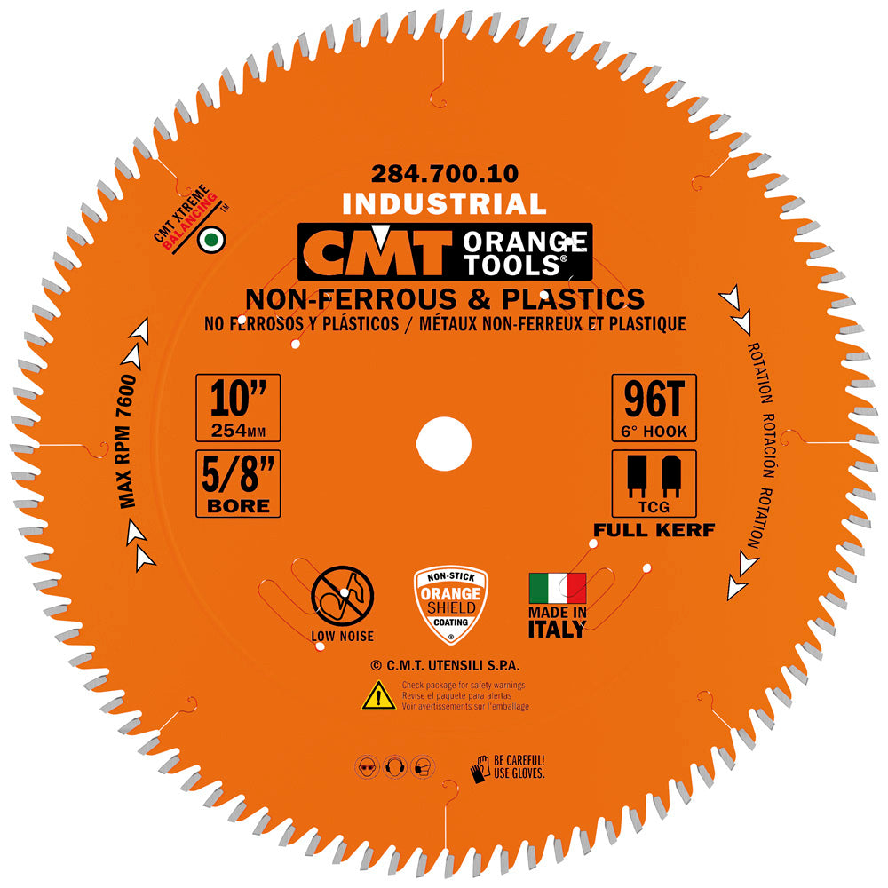 CMT 284.700.10 THIN NON-FERROUS METAL & PLASTICS 10”x0.126”/0.098”x5/8” T=96 TCG