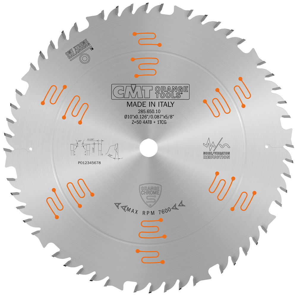 CMT 285.650.10 COMBINATION 10”x0.126”/0.087”x5/8” T=50 ATB+TCG