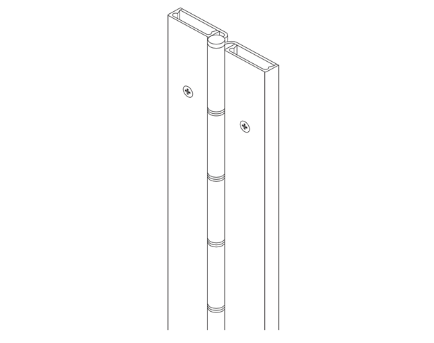 Pin And Barrel Continuous Hinge - Full Surface - Flush Mount - 7' Feet - Aluminum - Sold Individually