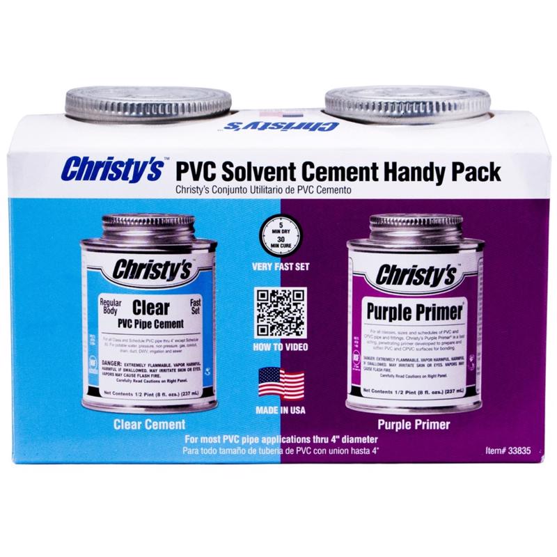 Christy'S 505184 Handy Pack Clear/Purple Primer and Cement For CPVC/PVC 2 oz