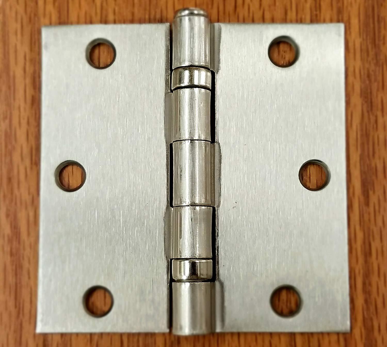 Ball Bearing Interior Door Hinges 3 1/2" Inch Square Corners - Multiple Finishes - 2 Pack