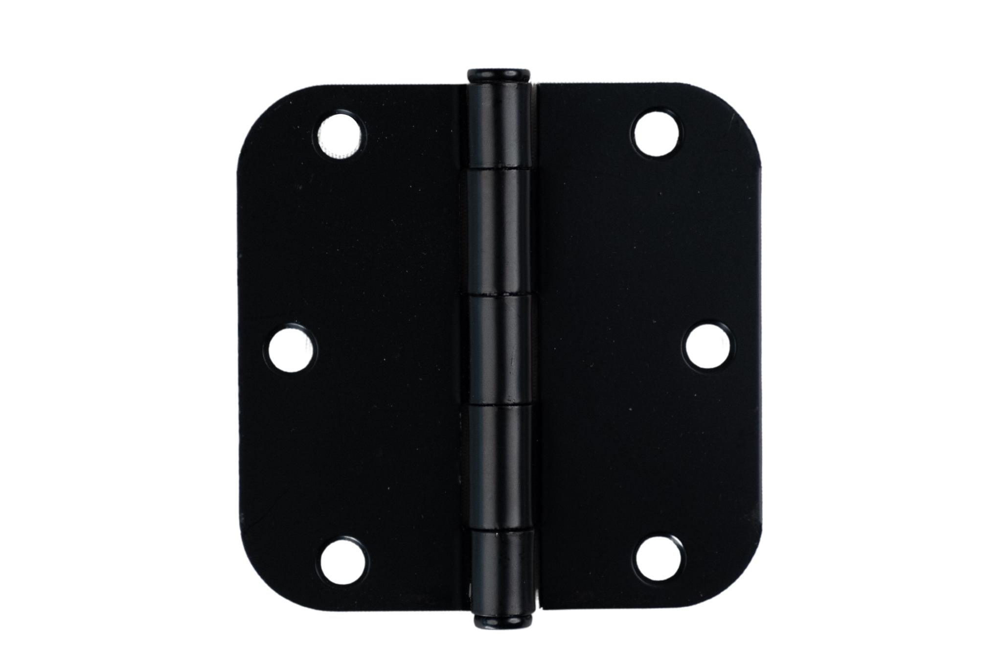 Residential Door Hinges - Plain Bearing Black - Door Hinges - 3.5" Inches With 5/8" Radius - 2 Pack