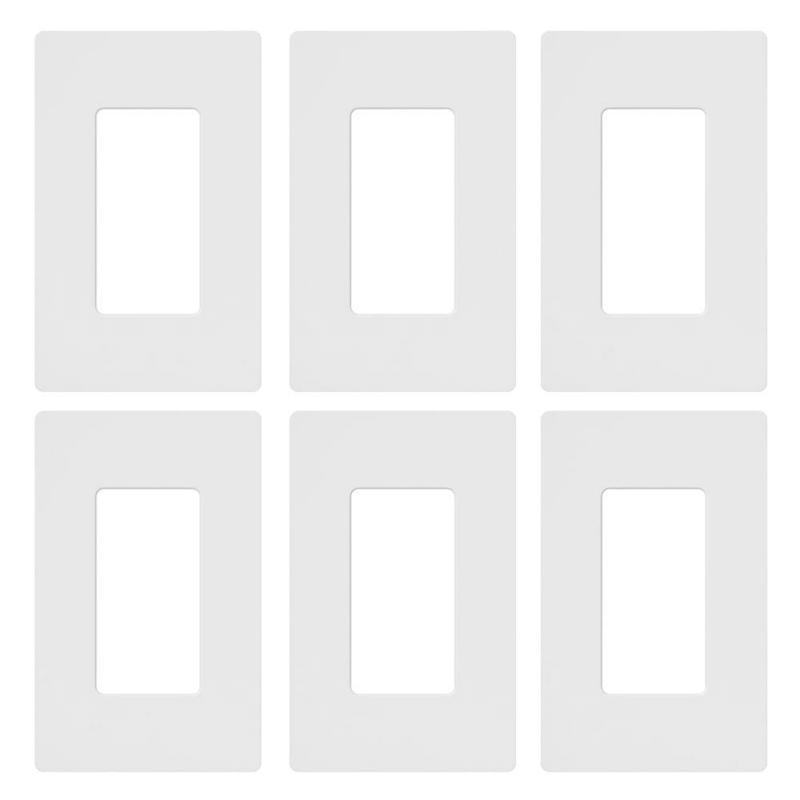 Lutron CW-1-WH-6 Claro White 1 gang Plastic Wall Plate 6 pk