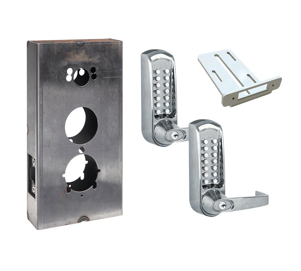 Gate Lock with Code - 600 Series Back to Back Steel Gate Box Kit - Mechanical Heavy Duty Tubular Latchbolt - Quick Code Change - Multiple Finishes Available - Sold as Kit