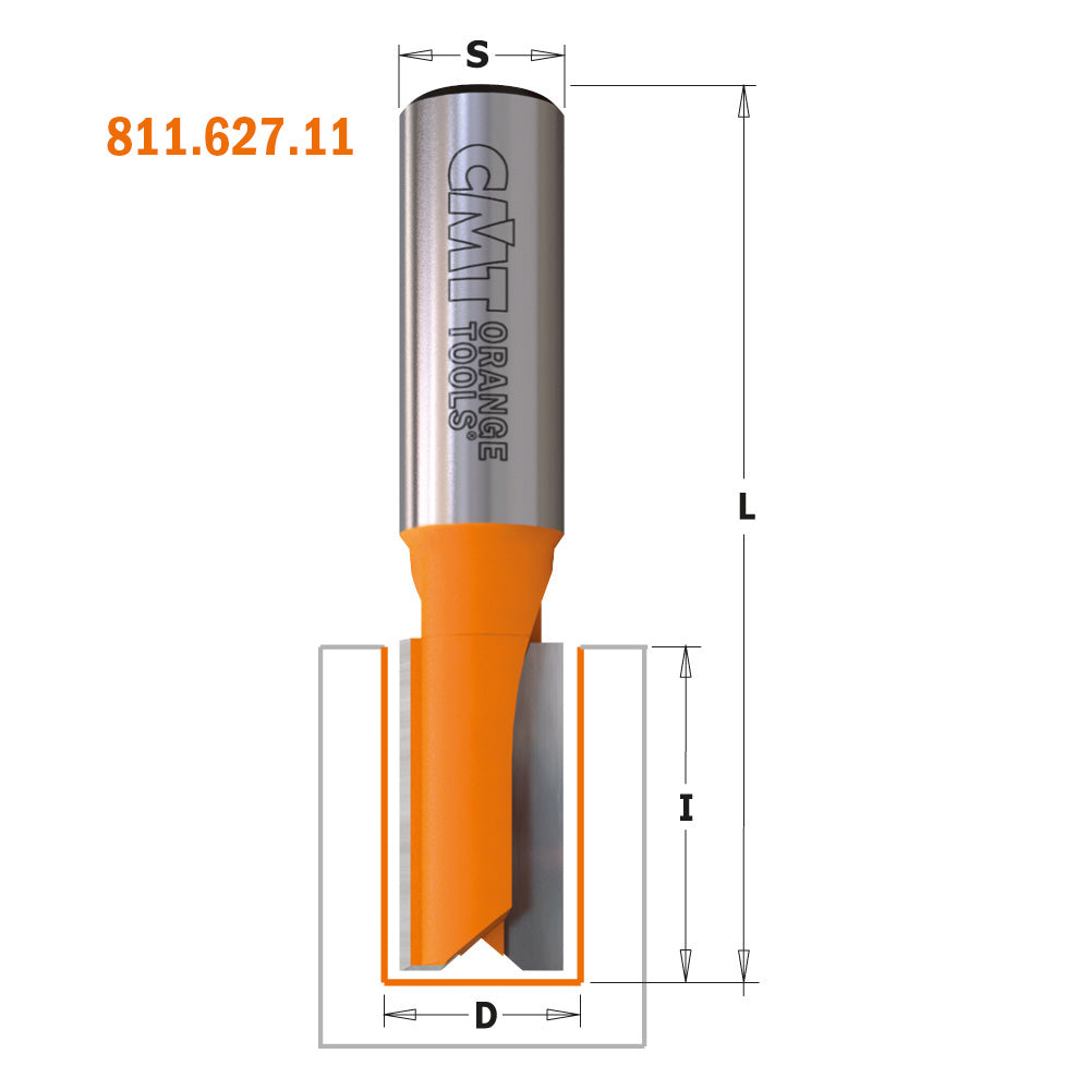 CMT 811.020.11 SOLID CARBIDE STRAIGHT BIT SHORT SERIES D=2mm S=1/4”