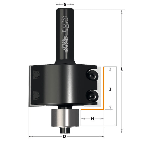 CMT 660.991.11 GRAND RABBETING BITS WITH INSERT KNIVES D=2”x1-1/8” (H=5/8”) S=1/2”