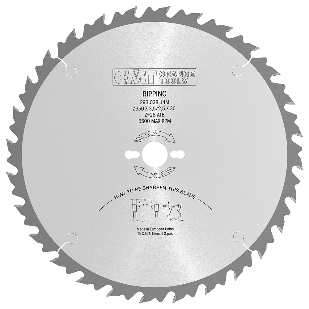 CMT 293.028.14M RIPPING 350x0.137”/0.098”x30mm T=28 ATB