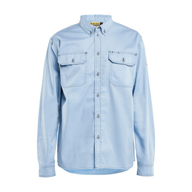 Blaklader FR Button-Up Shirt - Light Blue - Size: L