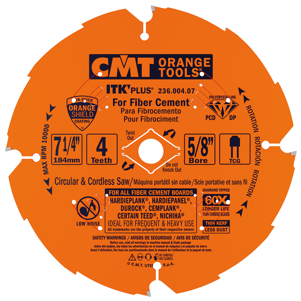 CMT 236.004.06 DIAMOND FOR FIBER CEMENT PRODUCTS 6-1/2’’x5/8’’ T=4 TCG