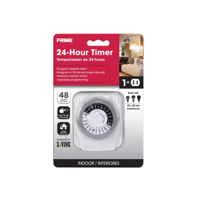Prime TNI2412-RC Indoor Mechanical Timer 125 V White