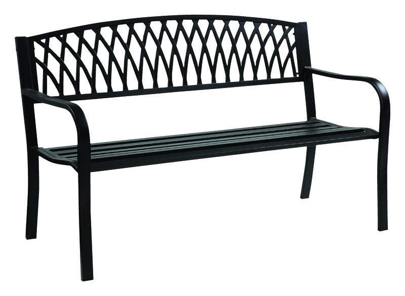 Living Accents KMS620G Black Cast Iron Grass Back Park Bench 33.46 in. H X 50 in. L X 23.62 in. D