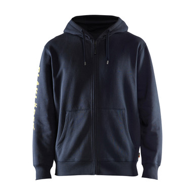 Blaklader Branded Hooded Zip-up Sweatshirt - Dark Navy Blue - Size: 4XL