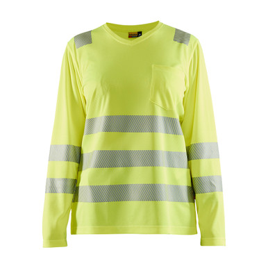 Blaklader Women's Hi-Vis Long Sleeve T-shirt - Yellow - Size: M