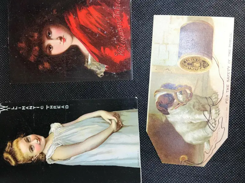 WILLIMANTIC THREAD LOT TRADING CARDS ADVERTISING VICTORIAN AMERICAN VTG 1920’S