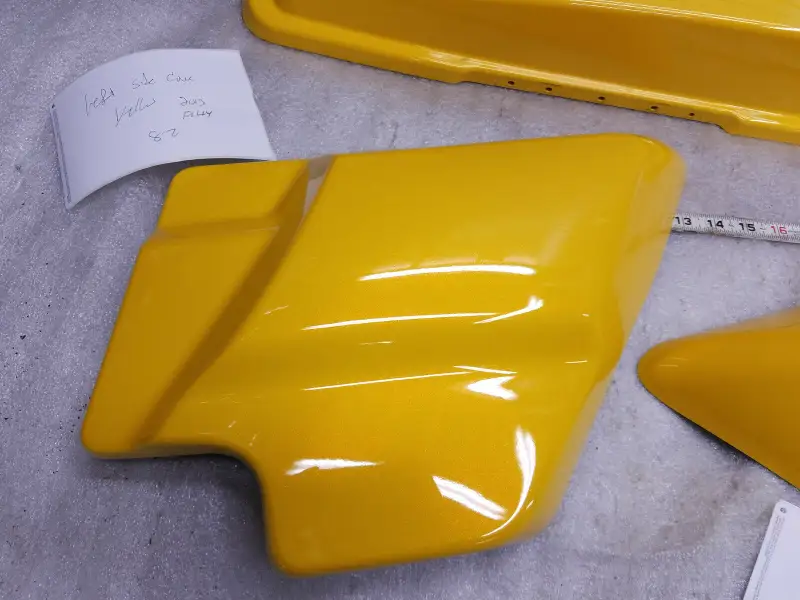 new t/o Right Side Frame Cover Panel 2013 Harley Street Glide FLHX Yellow Chrome