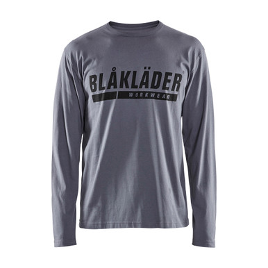 Blaklader Long Sleeve Branded T-shirt - Grey - Size: S