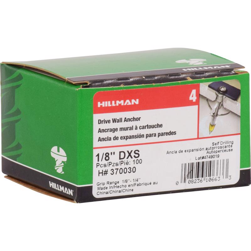 Hillman 370030 1/8 in. D X 1.45 in. L Steel Pan Head Drive Wall Anchors 100 pc