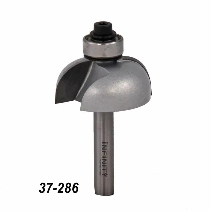 Infinity Tools 1/4" Shank, 3/8" Cutter Radius, 1/2" Cutter Height Cove Router Bit