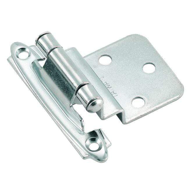 Self-Closing Face Mount Cabinet Hinges - 3/8" Inch (10 Mm) Inset - 2 3/4" X 2 3/16" - Multiple Finishes - 2 Pack