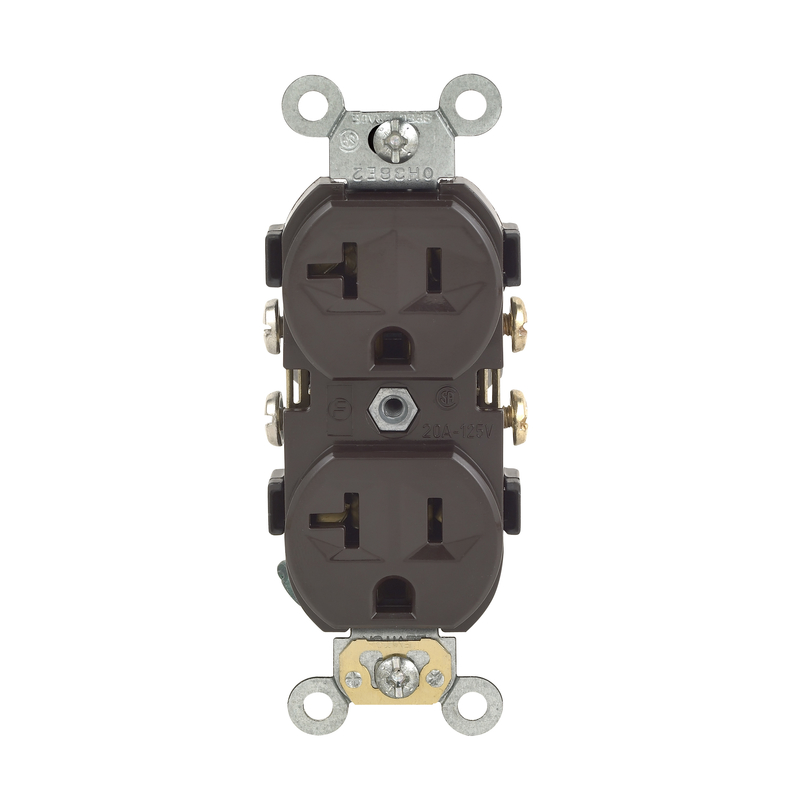 Leviton CBR20 20 amps 125 V Duplex Brown Outlet 5-20R 1 pk