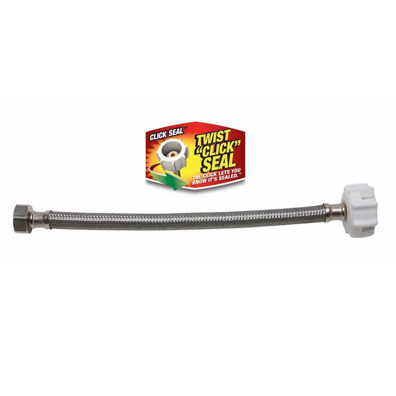 Fluidmaster B1T20CS 3/8 in. Compression X 7/8 in. D Ballcock 20 in. Braided Stainless Steel Toilet Supply Li