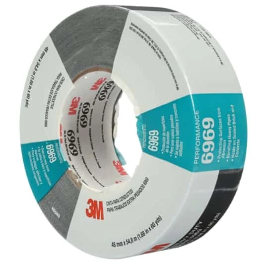 3M™ Extra Heavy Duty Duct Tape 6969, Black, 48 mm x 54.8 m, 10.7 mil, Individually Wrapped Conveniently Packaged