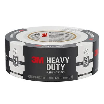 3M™ Heavy Duty White Duct Tape, 2145-WH, 1.88 in x 45 yd (48 mm x 41.1 m)
