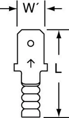 3M™ Non-Insulated Butted Seam Male Disconnect, 71M-187-20, Max. Temp. 347 °F (175 °C) for bare terminals