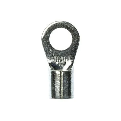 3M™ Nylon Insulated Brazed Seam Ring Tongue Terminal, 16-716S-WN, standard-style ring tongue fits around the stud