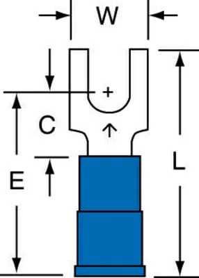 3M™ Nylon Insulation Grip Block Fork Terminal BS-32-8-NB, suitable for use in a terminal block