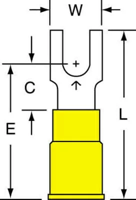 3M™ Nylon Insulation Grip Block Fork Terminal BS-33-8-NB, suitable for use in a terminal block