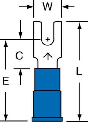 3M™ Vinyl Insulated Butted Seam Block Fork Terminal BS-32-4S-P, suitable for use in a terminal block