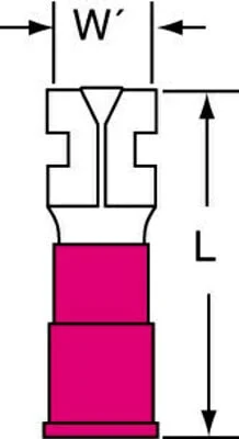 3M™ Vinyl Insulated Butted Seam Female Disconnect, 71F-187-20-P, Max. Temp. -40 to 221 °F (-40 to 105 °C)