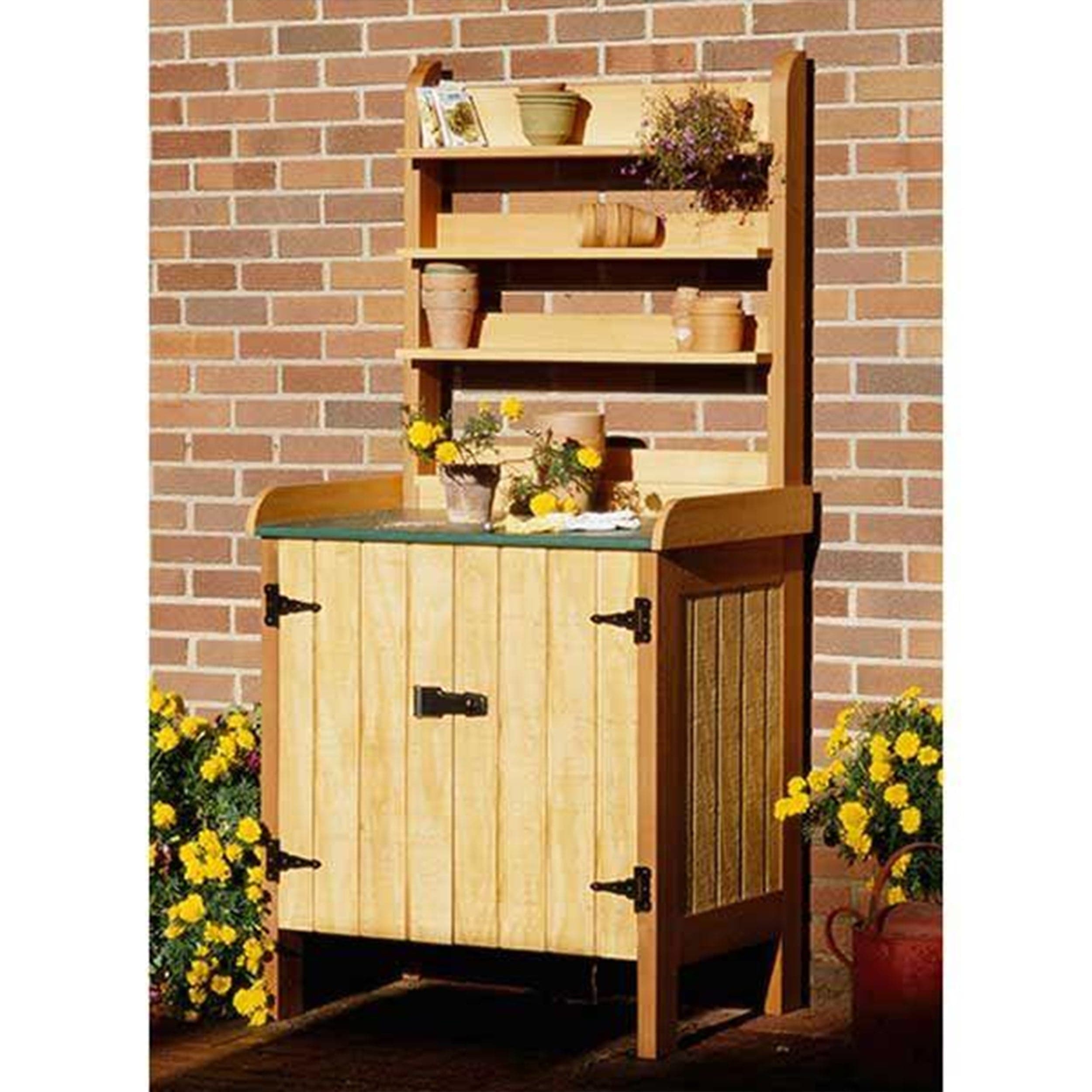 Downloadable Woodworking Project Plan to Build Gardener's Potting Bench