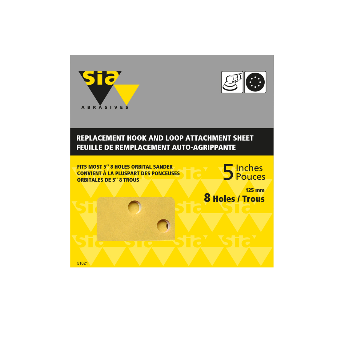SIA 8 HOLE 5" SANDING DISCS 120G 4PK